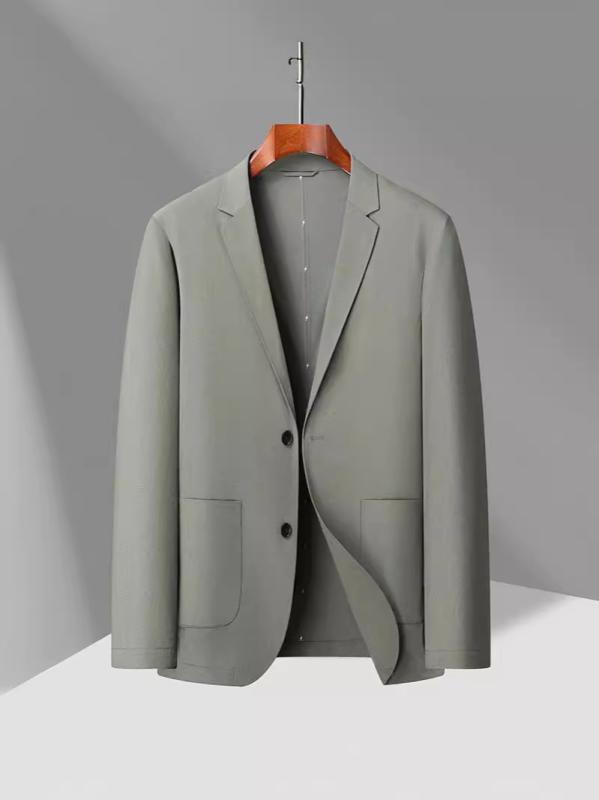 テーラードジャケット メンズ 男性用 春夏 シングルブレスト 2ボタン UVカット スリムフィット ビジネス カジュアル 防シワ イージーケア ナイロン混紡 軽量 通勤 オフィス 日常使い アイボリー グリーン ブルー