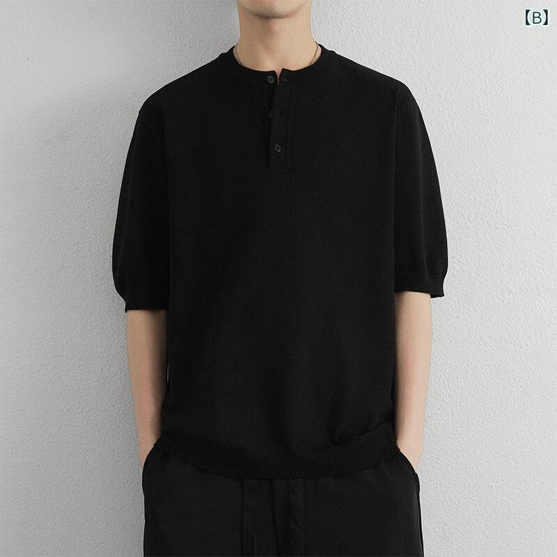 Tシャツ メンズ 半袖 クルーネック カットソー トップス プルオーバー 無地 ベーシック ジャストフィット ビスコース混紡 ソフトな肌触り シワになりにくい イージーケア 夏 普段使い