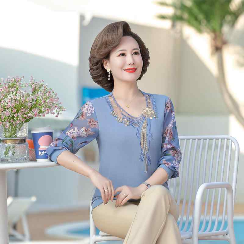 Tシャツ レディース 中高年 ママ 長袖 ゆったり オーバーサイズ 大きいサイズ 上品 きれいめ カットソー プルオーバー ポリエステル 春秋 イエロー パープル ブルー