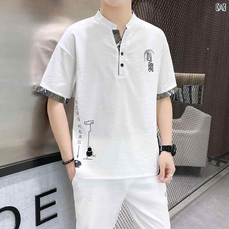 ジャケット メンズ 中華風 レトロ ファッション ブルゾン ゆったり ルーズフィット ポリエステル アウ..