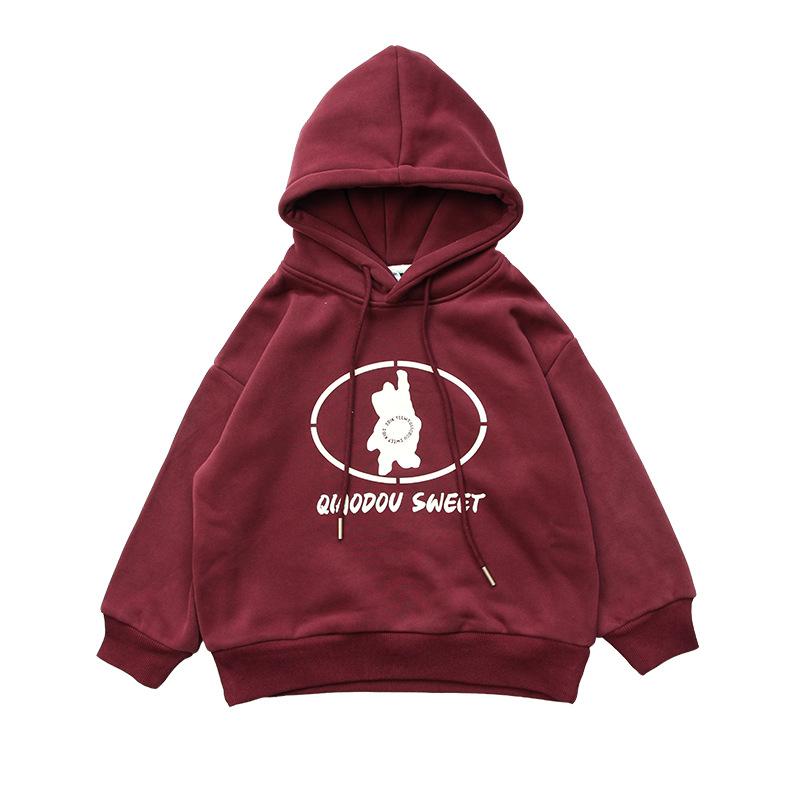 楽天way-ugoパーカー 女の子 ジュニア 裏起毛 かわいい ゆったり ビッグシルエット 厚手 肉厚 ロゴ カジュアル 綿 柔らかな肌触り キャラクター 長袖 プルオーバー パープル 秋冬