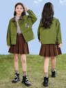 デニムジャケット キッズ 女の子 ジュニア 小学生 中学生 親子コーデ Gジャン 綿 コットン アウター 春秋 通学 普段使い カジュアル 前開き シングルボタ...