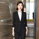 事務服 ユニフォーム レディース 秋冬 ホテル 美容院 受付 サービス業 仕事服 ビジネススーツ セットアップ 長袖 ジャケット パンツ スカート ポリエステル混 ネイビー 黒
