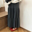 スカート レディース ニット ドレープ感 ミディ丈 ティアードスカート 凹凸感 プリーツ 秋冬 上品 エレガント 通勤 オフィススタイル きれいめ カジュアル 普段使い ストレッチ レーヨン ポリエステル 伸縮性