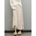 スカート レディース 秋冬 ベルベット プリーツロングスカート Aライン ハイウエスト アプリコット 柔らかな 高級感 エレガント 通勤 デイリー 万能