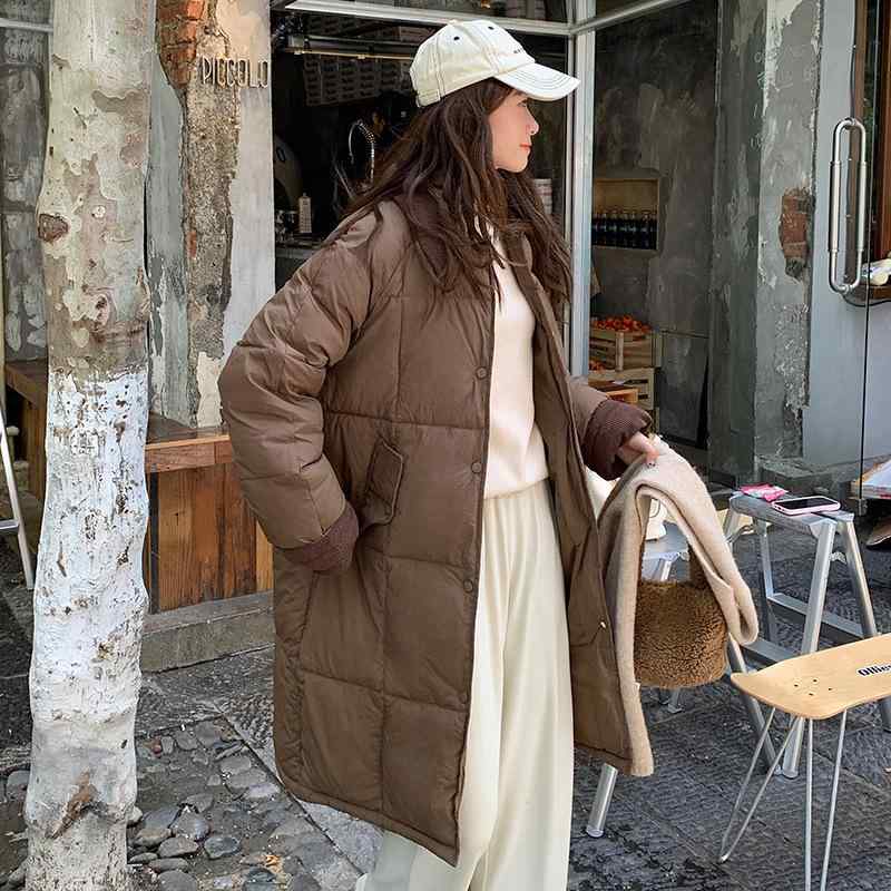 中綿コート レディース 厚手 ゆったり オーバーサイズ ミドル丈 ロング丈 スタンドカラー 長袖 ポリエステル 防寒 保温 冬 カジュアル 韓国風(4)