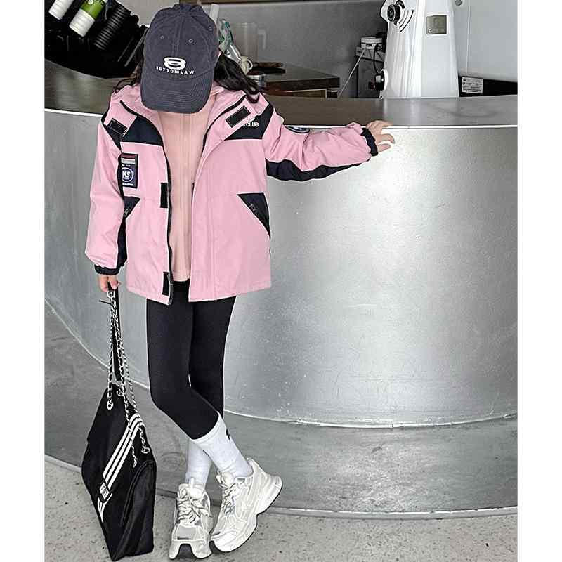 アウター 女の子 キッズ ジュニア 秋冬 中綿入り 厚手 マウンテンパーカー ウインドブレーカー フード..