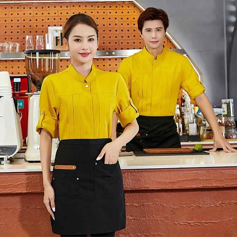 制服 男女兼用 ホテル レストラン 飲食店 サービス業 ホール 配膳 中華 居酒屋 シーフード 秋冬 厚手 ..