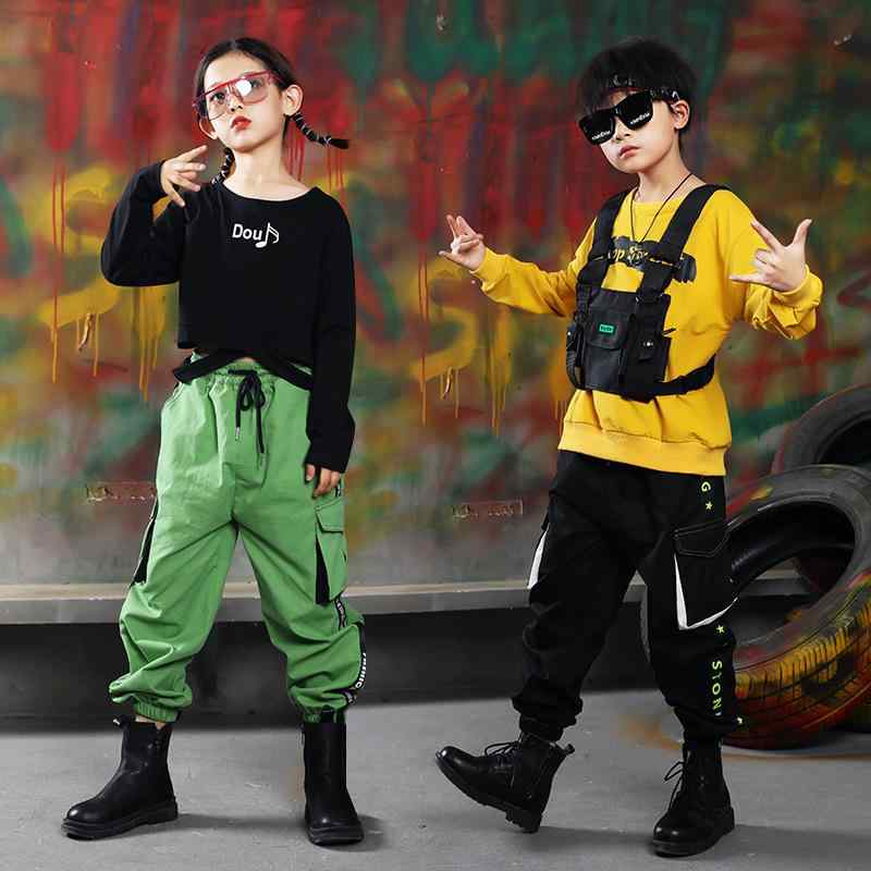 キッズ ヒップホップ ウェア 男の子 ダンス衣装 セットアップ 上下セット ゆったり ルーズ コットン カ..