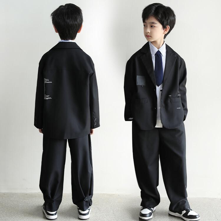 キッズ 男の子 スーツ セットアップ ジャケット シングルボタン 長袖シャツ ストライプ ロングパンツ ゆったり カジュアル おしゃれ ポリエステル ソフトな肌触り ジュニア 秋冬