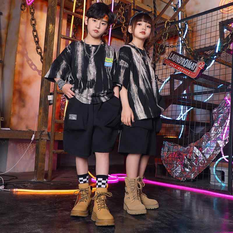 ダンス衣装 セットアップ 男の子 キッズ ストリートダンス ヒップホップ ジャズ 発表会 舞台 パフォー..