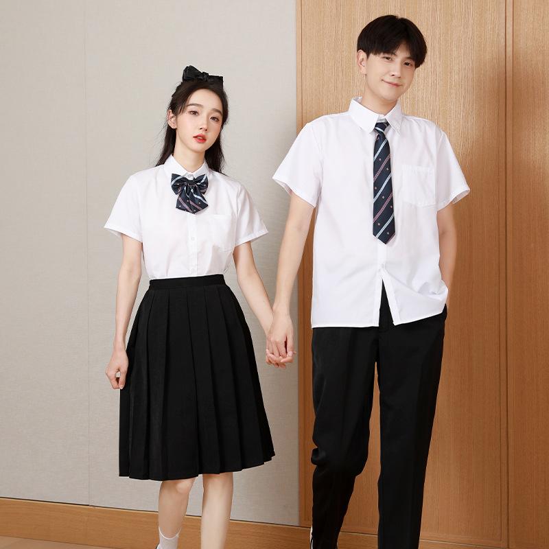 制服 中高生 男女兼用 合唱発表会 詩歌朗読 舞台衣装 学院風 スクールスタイル ホワイト コットン オー..