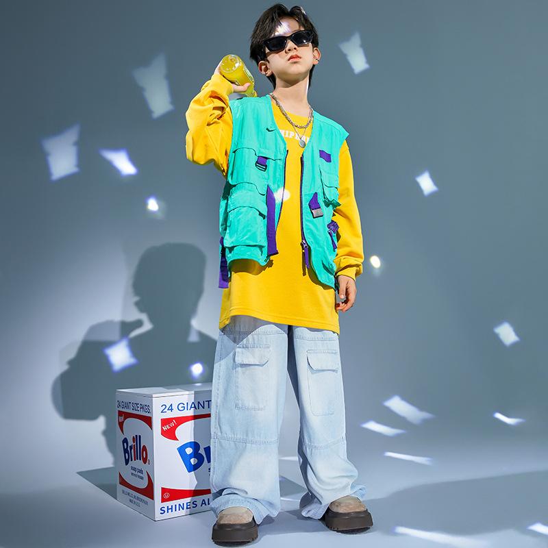 キッズ ダンス衣装 男の子 女の子 ヒップホップ ストリート ジャズ スウェット セットアップ 韓国風 コットン カジュアル 発表会 練習着 ステージ イベント 春秋