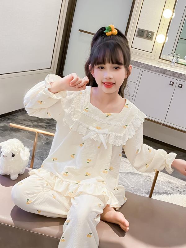 ルームウェア 女の子 キッズ ジュニア 春秋 長袖 パジャマ 寝巻き 上下セット 薄手 吸湿速乾 やわらか ..