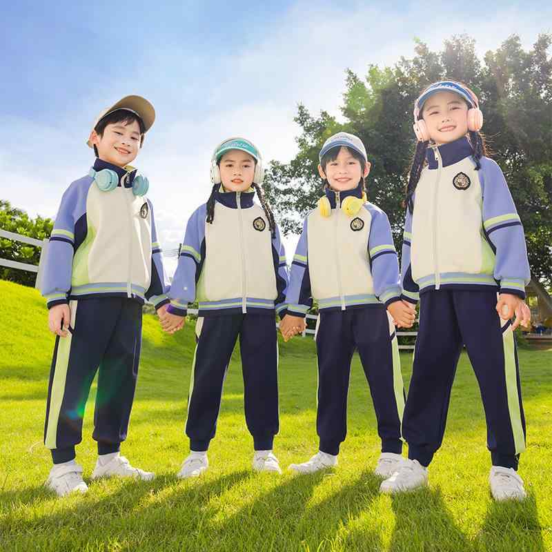 運動服 キッズ 子供 小学生 幼稚園児 男女兼用 セットアップ 長袖 長ズボン ジップアップ スクール風 ..