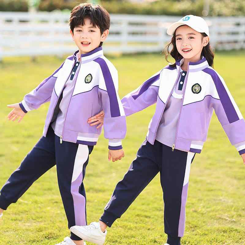 ジャージ 小学生 幼稚園児 キッズ 子供 男の子 女の子 男女兼用 スクール風 春秋 運動着 セットアップ 上下セット 3点セット ジップアップ コットン 柔ら...