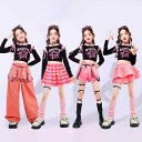 キッズ 女の子 ガールズ 発表会 ステージ衣装 ジャズ ストリート ヒップホップ ドーパミンカラー セットアップ ポップ カラフル 柔らかい 春秋