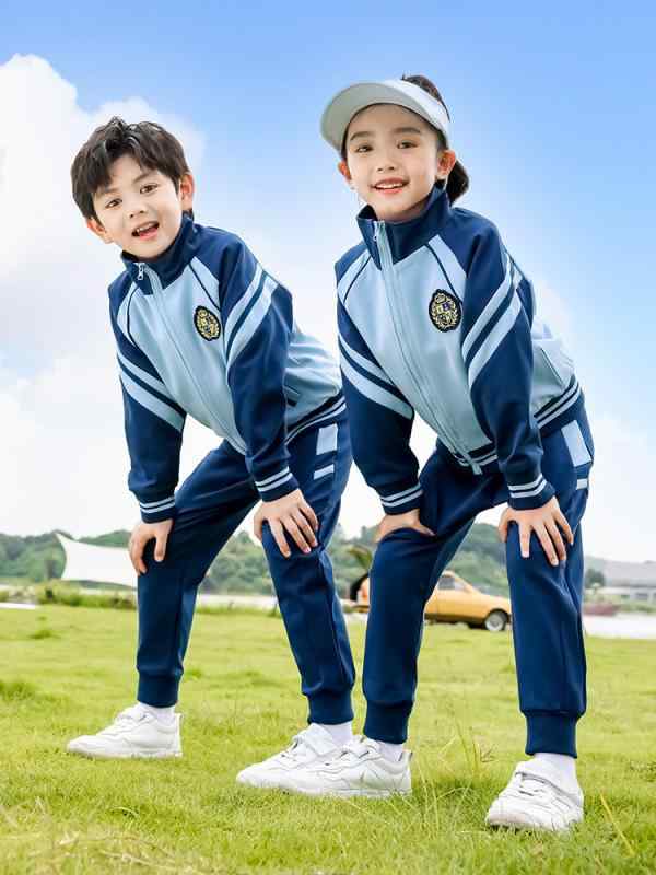 スクールウェア キッズ 小学生 幼稚園児 男女兼用 カレッジ風 運動着 制服 チーム服 ジップアップ 長袖..