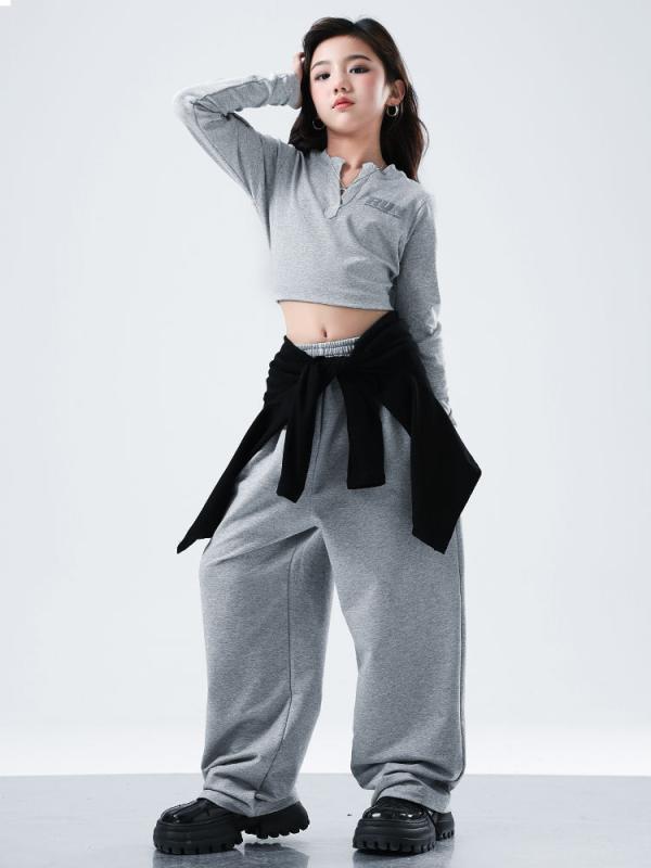 ダンス衣装 キッズ 女の子 ジャズ ストリートダンス 発表会 ステージ レッスン 練習着 トップス パンツ..