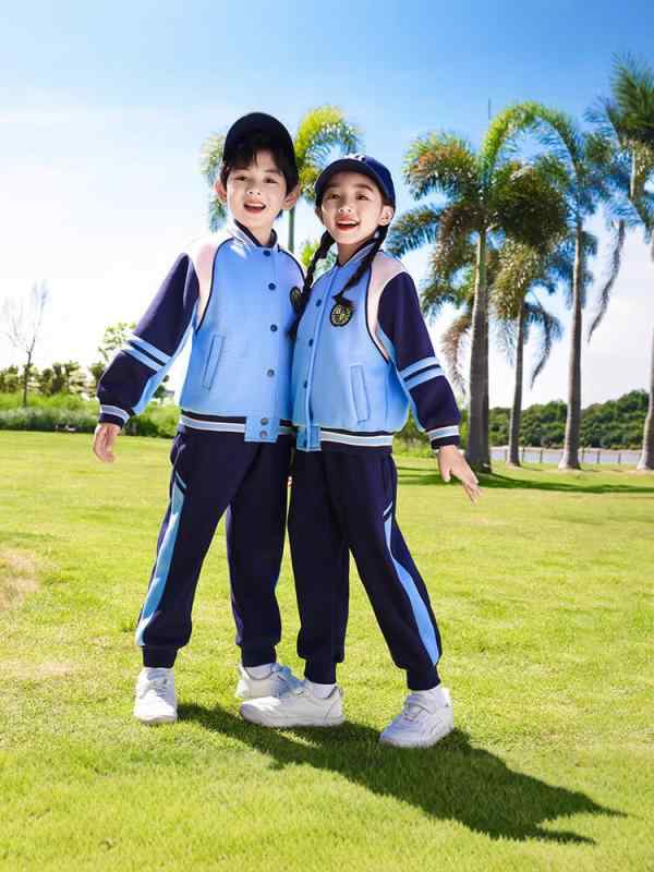 スクールウェア キッズ 男女兼用 小学生 幼稚園児 春秋 イギリス風 制服 スポーツウェア 緑 コットン 柔らかな肌触り カジュアル 三点セット