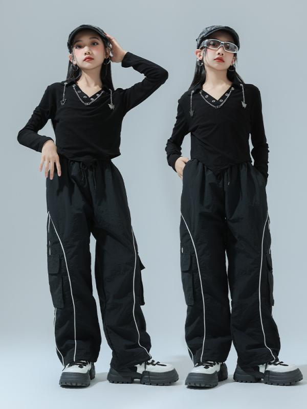 ダンスウェア 女の子 子供 キッズ ジャズダンス ヒップホップ ストリートダンス セットアップ 発表会 舞台 練習着 レッスン着 パフォーマンス ステージ衣装 ファッションショー おしゃれ 綿 カジュアル