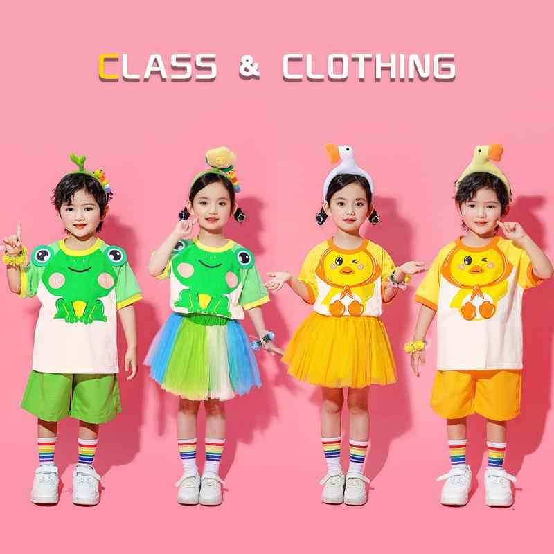 キッズ 舞台衣装 子供 発表会 幼稚園 小学生 動物柄 かわいい キャラクター Tシャツ スカート ショート..