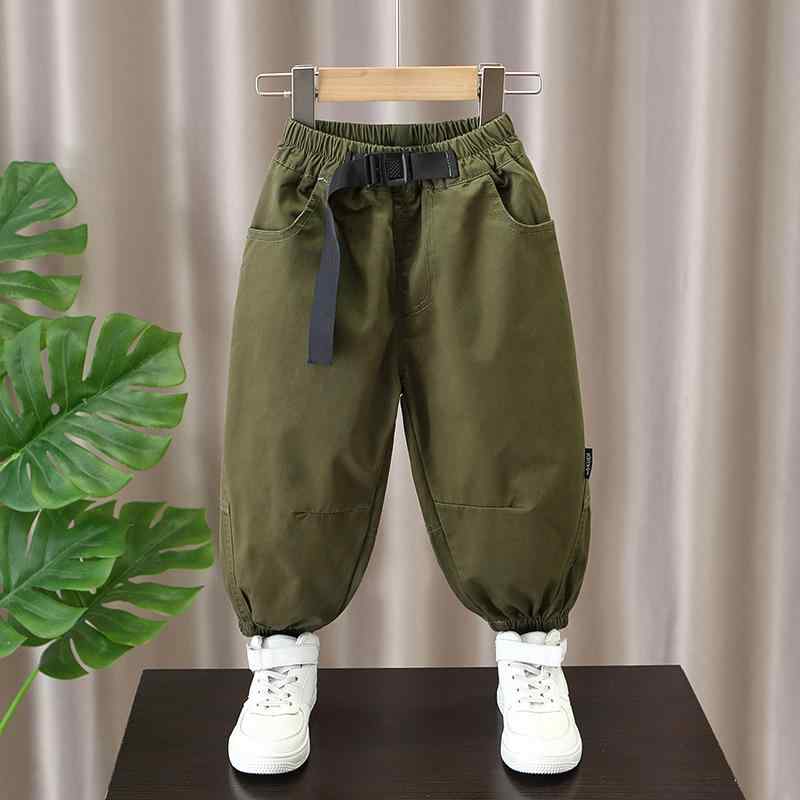 パンツ 男の子 キッズ 春秋 綿 コットン ウエストベルト付き カーゴパンツ ワークパンツ ロング丈 カジ..