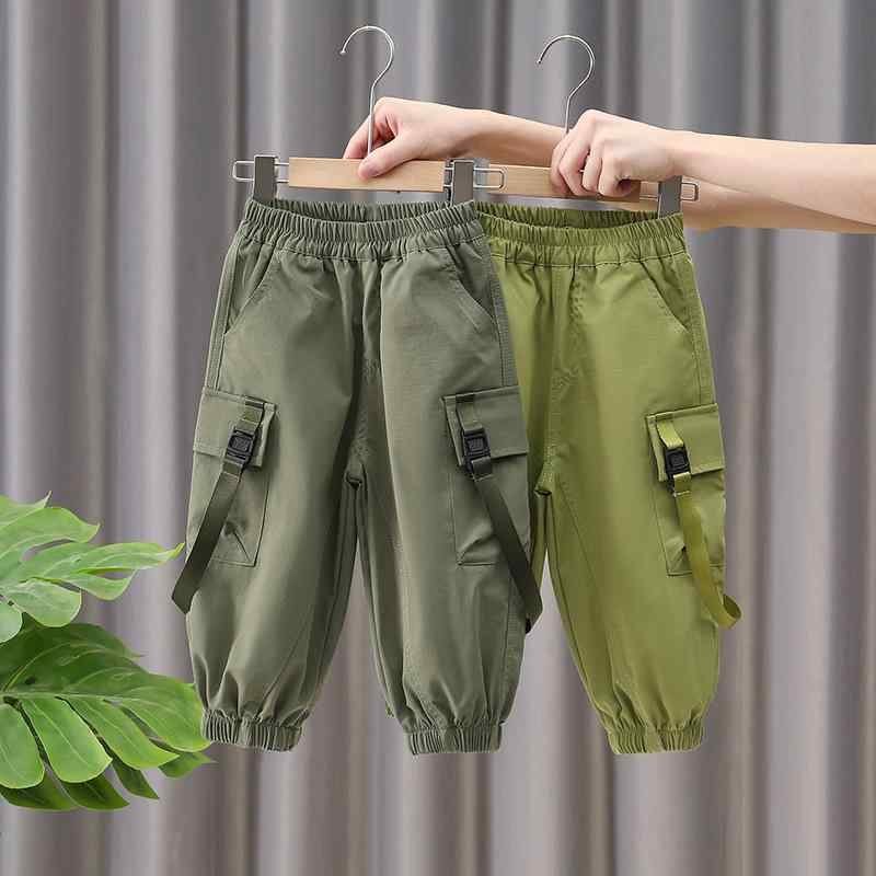 パンツ 男の子 キッズ 小学生 ジュニア 春秋 カジュアル カーゴ ワーク ロング フルレングス 綿 コットン ソフトタッチ 柔らか 快適 おしゃれ トレンド 普段使い 通学 ウエストゴム ブラック ブラウン