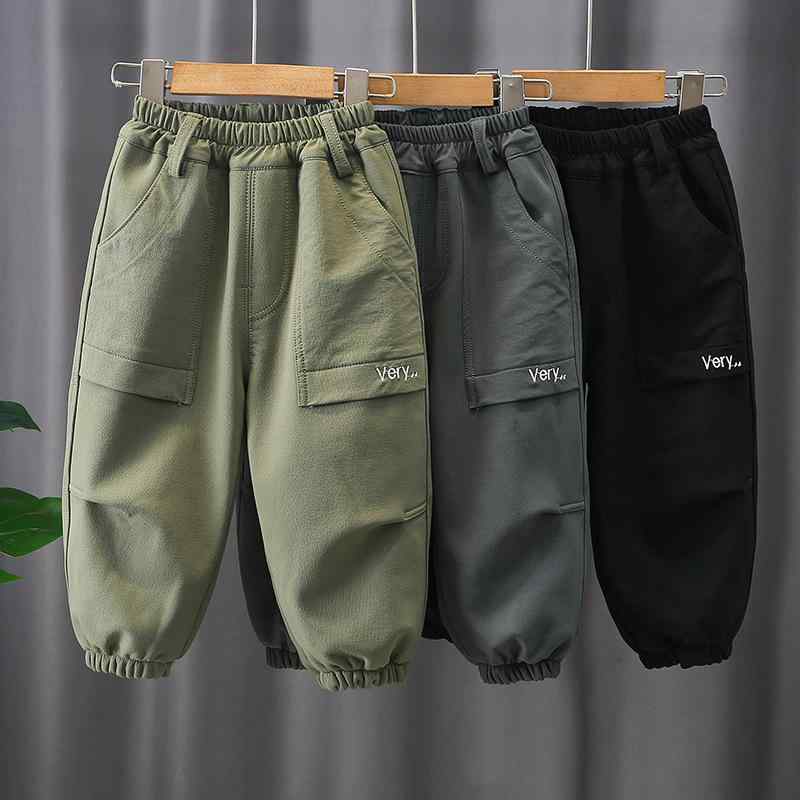 パンツ 男の子 キッズ 男児 裏起毛一体型 厚手 防寒 保温 ジョガー カーゴパンツ ワークパンツ ロング..