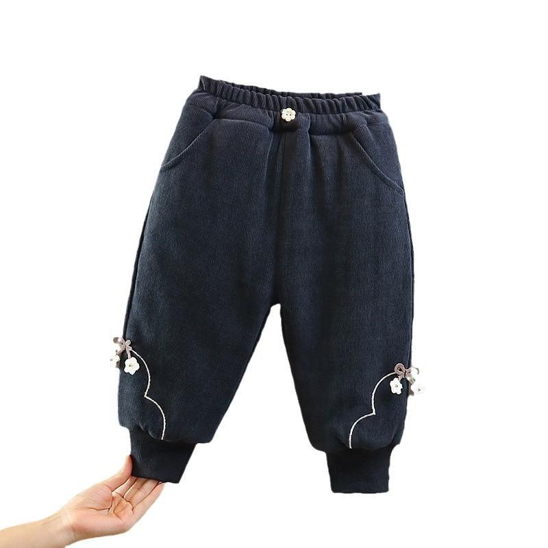 パンツ キッズ 女の子 ベビー 冬用 綿 コットン 厚手 保温 あったか 中綿入り 裏起毛 ロングパンツ 長..
