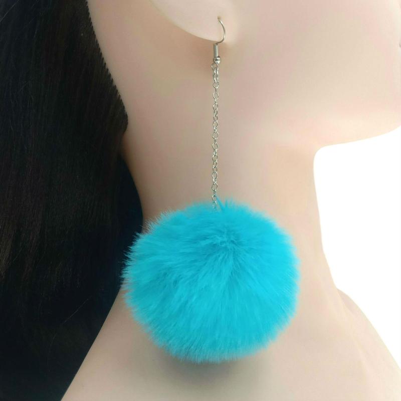 ピアス レディース 女性用 ふわふわ ファーボール パール エスニック 欧米風 ハンドメイド シルバー ロ..