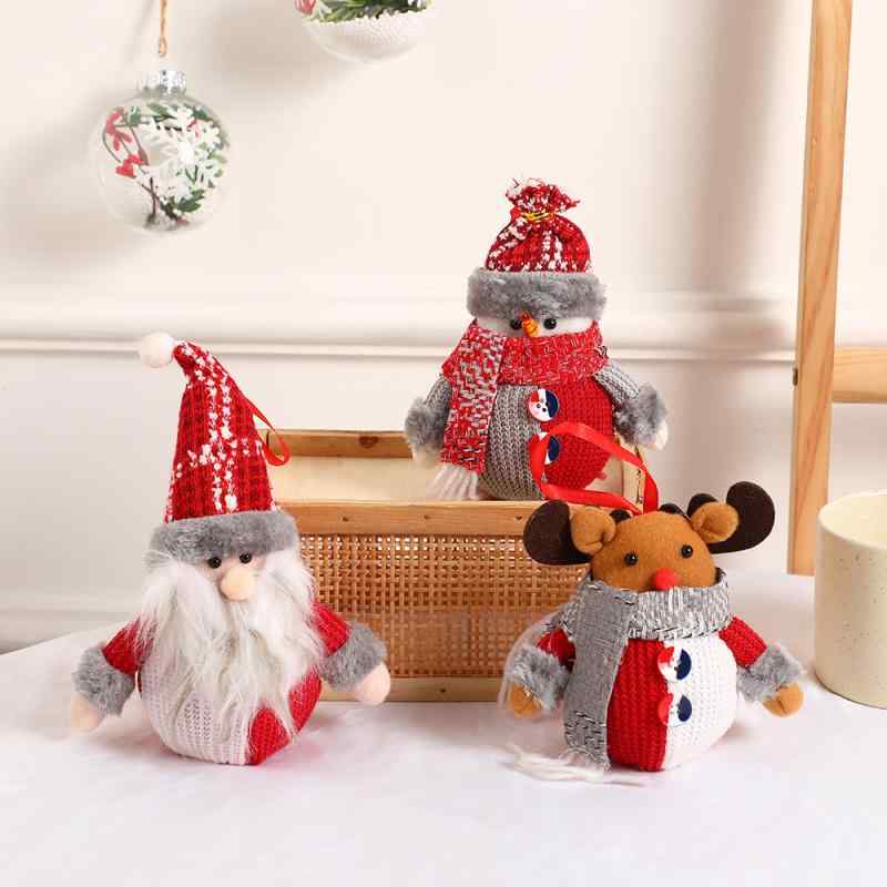 クリスマスオーナメント サンタクロース 雪だるま トナカイ ミニ ぬいぐるみ マスコット 吊り下げ ツリー装飾 部屋飾り かわいい デコレーション プレゼント ギフト 北欧風 インテリア 雑貨(x2)