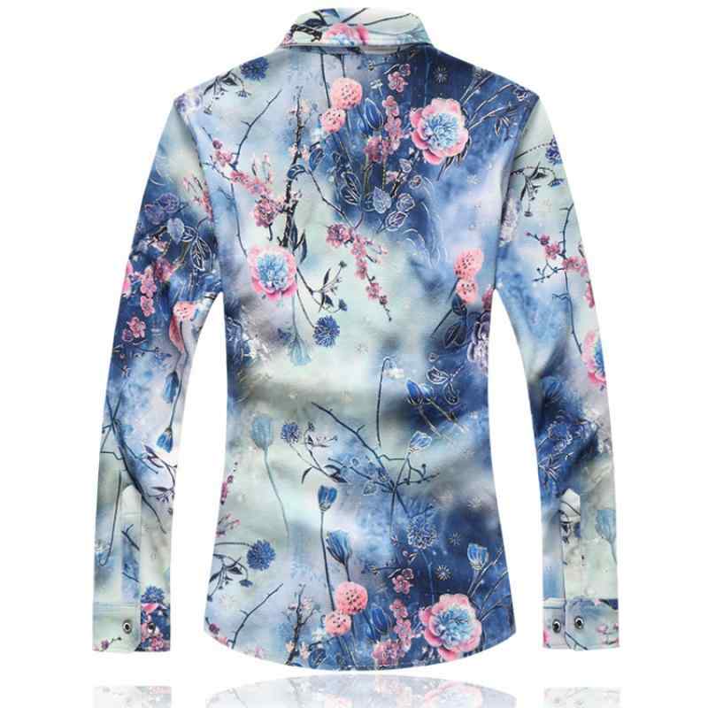シャツ メンズ 男性用 花柄 麻 長袖 薄手 ゆったり ビッグシルエット トップス 秋 カジュアル リゾート 普段使い 街着 吸湿速乾 白地