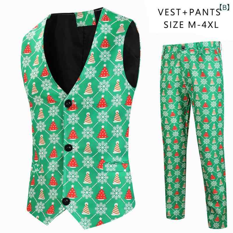 スーツ メンズ 男性用 一つボタン プリント柄 スリーピース 3点セット ジャケット ベスト パンツ セットアップ 欧米風 ビジネス パーティー クリスマス 新年 アセテート繊維 化学繊維混紡