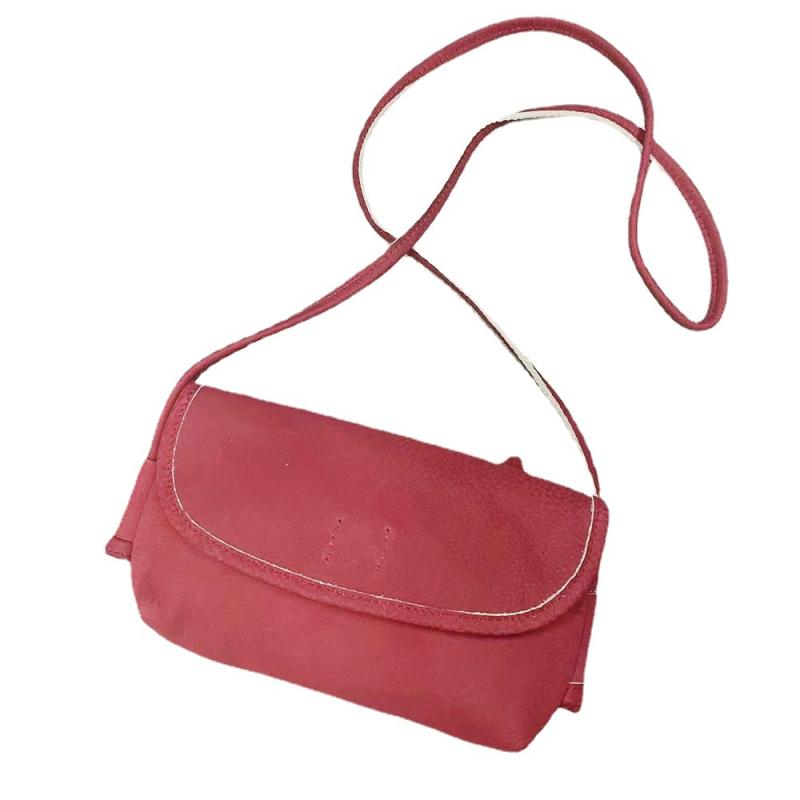 バッグ レディース 本革 牛革 レザー 手作り 和風 レトロ レッド ショルダーバッグ クロスボディバッグ ミニ スマホポーチ フラップ 大人カジュアル 上質 普段使い