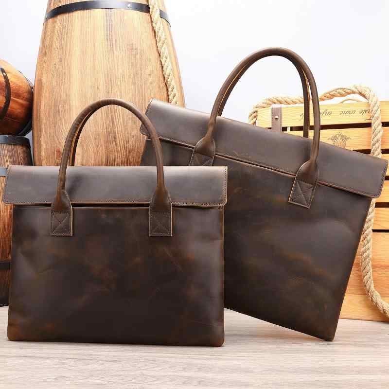 ビジネスバッグ メンズ 本革 牛革 クレイジーホースレザー ショルダーバッグ 手提げ ブリーフケース 軽..