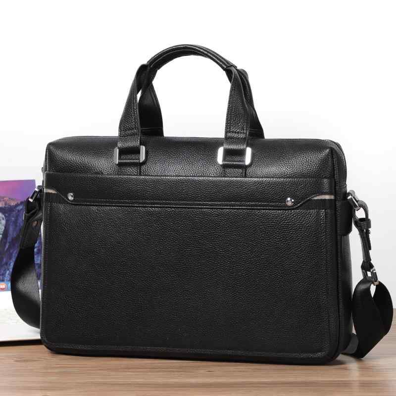 ビジネスバッグ メンズ 男性用 本革 牛革 手提げ ブリーフケース 書類鞄 ノートパソコン対応 斜め掛け カジュアル 通勤 通学 大容量 高級感 ブラック