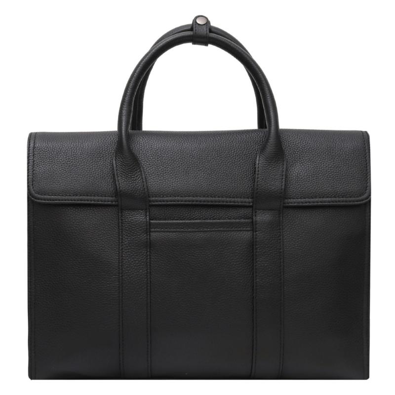 ビジネスバッグ メンズ 男性用 本革 牛革 レザー ブリーフケース 書類鞄 大容量 14インチPC対応 防水 通勤 出張 仕事用 ブラック シンプル 高級感