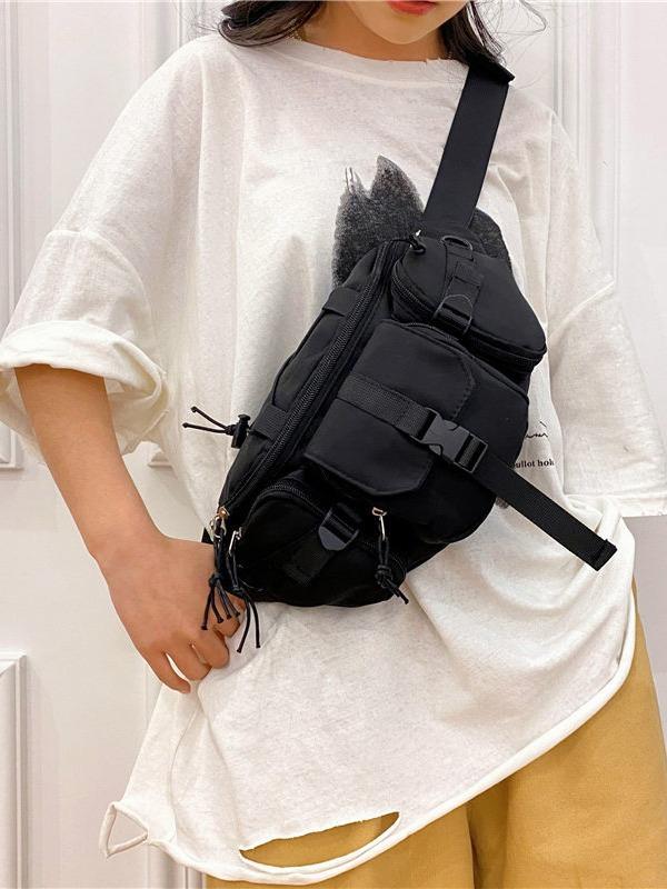 ボディバッグ メンズ レディース 日系 ハラジュク レトロ ストリート カジュアル ワークテイスト 韓国風 ショルダーバッグ ウエストバッグ ナイロン 軽量 デイリーユース お出かけ