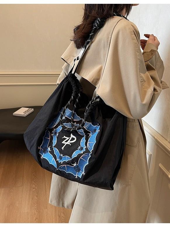 バッグ レディース 女性用 刺繍 ナイロン 防水 トートバッグ ショッピングバッグ 鞄 ハンドバッグ ショルダーバッグ 手提げ 肩掛け 斜め掛け タウンユース シンプル