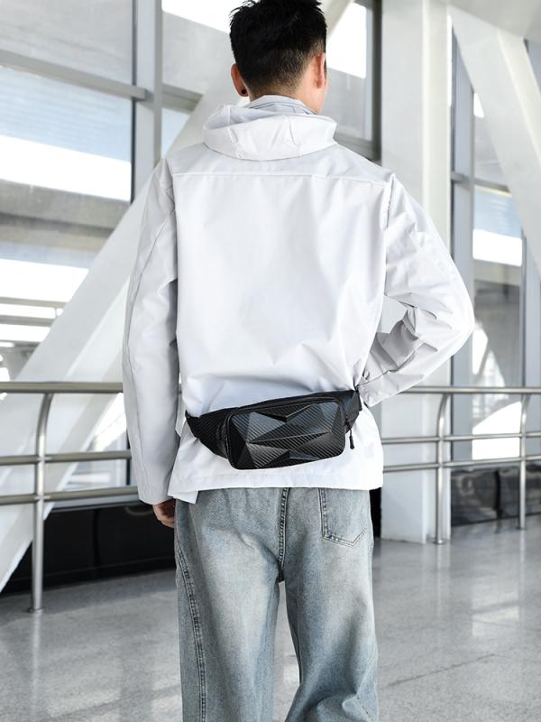 バッグ メンズ 男性用 ボディバッグ ワンショルダー 斜め掛け ハードシェル 耐久性 ストリート ファッション トレンド おしゃれ 個性的 カジュアル スポーツ アクティブ サイクリング 普段使い 日常使い グレー ブラック