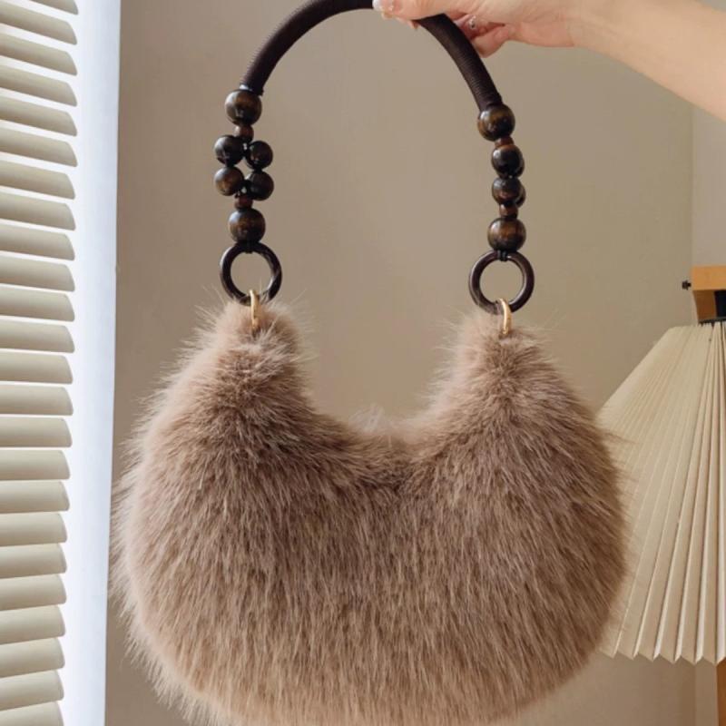 バッグ レディース 秋冬 ふわふわ もこもこ ファー 水餃子型 手提げ 肩掛け 大容量 ソフト カジュアル ..