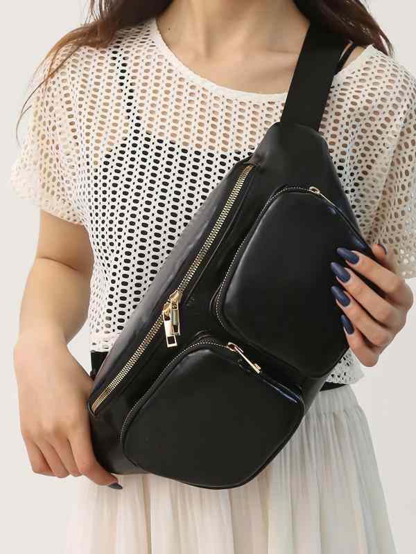 ボディバッグ レディース 女性用 ショルダーバッグ ウエストポーチ 斜め掛け 撥水 PUレザー ファスナー開閉 カジュアル スポーツ ストリート デイリーユース レトロ 多収納 ポケット付き スマホ収納