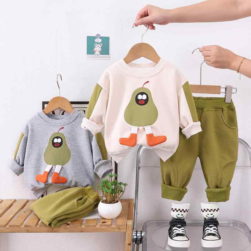 セットアップ キッズ ベビー 赤ちゃん 子供 男の子 女の子 韓国風 かわいい 梨柄 長袖 トップス 長ズボ..