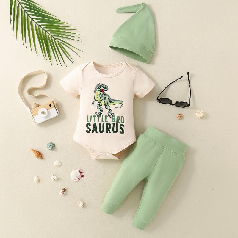 ロンパース ベビー キッズ 子供 男女兼用 半袖 セットアップ コットン ニット 快適 柔らか 長ズボン 帽..