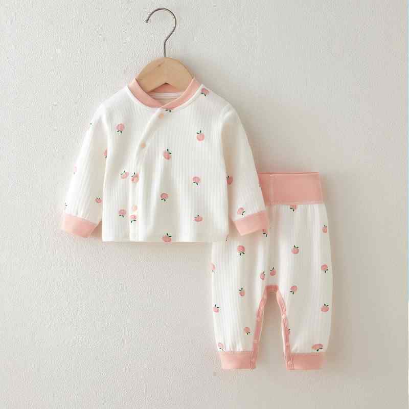 ベビー肌着 新生児 やわらか コットン 綿 A類安全 無縫製 ハイウエスト 腹巻付き 上下セット セパレー..