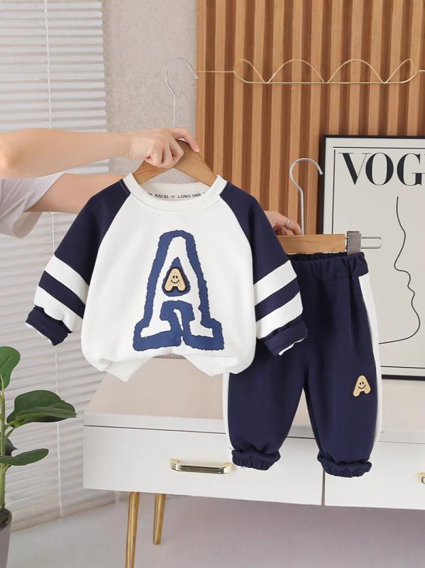 セットアップ 男の子 女の子 ベビー キッズ 幼児 長袖 クルーネック Aライン プリント スウェット トレ..