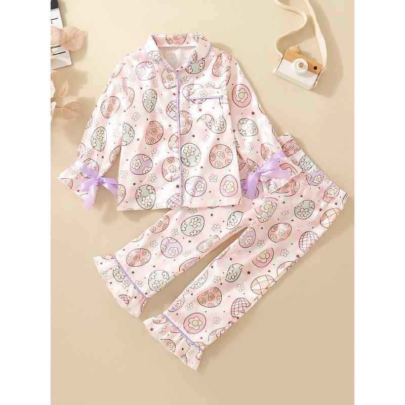 パジャマ 女の子 キッズ 春秋 長袖 チイカワ かわいい ルームウェア 部屋着 外着 上下セット パンツセ..