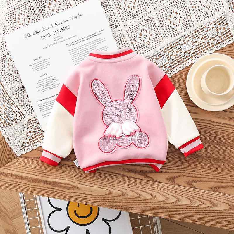 アウター キッズ 女の子 ベビー 幼児 春夏 野球 ブルゾン ジャンパー スパンコール うさぎ 韓国風 かわ..