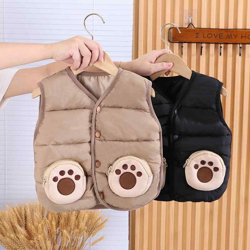 ベスト 男の子 子供 キッズ ベビー 秋冬 防寒 厚手 中綿入り 保温 あったか 暖かい 開襟 カジュアル 前..